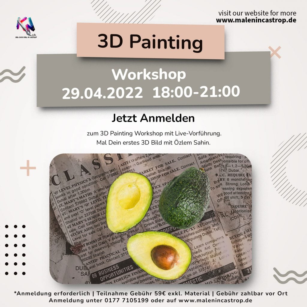 3D Painting Avocado am 29.04.2022 ab 18 Uhr